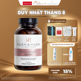 Viên Uống Giảm Mụn, Kiểm Soát Dầu Nhờn Hush&Hush Skincapsule Clear+ 60 Viên