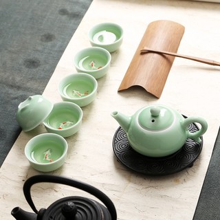 Bộ Ấm Pha Trà Họa Tiết Hình Cá 3D Độc Đáo