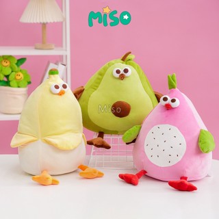 Gấu bông gà bụng to Miso thú nhồi bông gà bụng bự trái cây đội hoa dễ thương