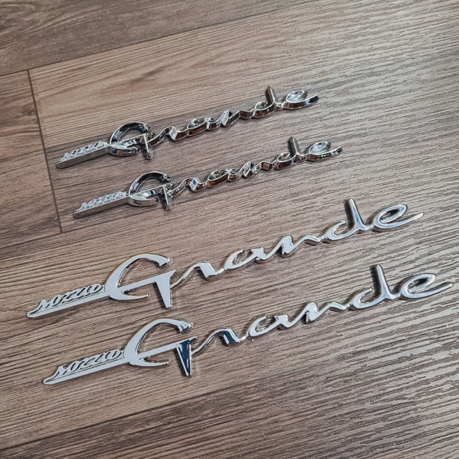 Tem logo chữ xe Nozza Grande chất liệu nhựa cứng mạ crom sư dụng cho dòng xe YAMAHA CHẤT LIỆU CAO CẤ