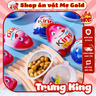 Trứng King Egg socola kèm đồ chơi, bánh quy viên chấm kem socola