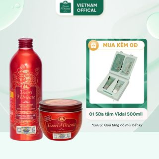Combo Sữa Tắm Nước hoa Tesori 500ml và Kem Dưỡng Thể 300gr Tesori D'Oriente Ý chính hãng