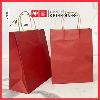 10 TÚI GIẤY KRAFT ĐỎ TƯƠI - ĐỎ ĐẬM [ 2 SIZE ] q7