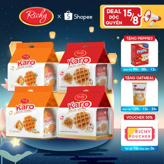 Combo 4 túi bánh tươi Karo trứng chà bông- phô mai hoàng kim Richy