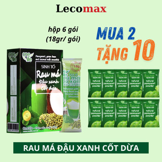 Hộp 6 gói Bột rau má đậu xanh cốt dừa ONELIFE hòa tan thanh mát, giải nhiệt Lecomax