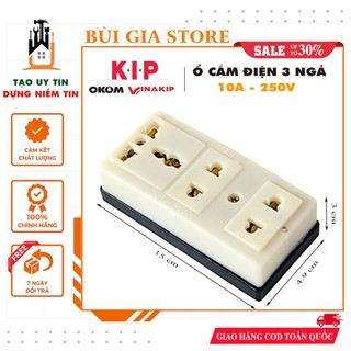 Ổ cắm điện 3 ngả đa năng Vinakip K3