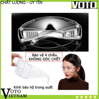 Kính bảo hộ trong suốt 4 chiều, kính mắt không góc chết bảo vệ toàn diện chống bụi, gió, vi khuẩn... mẫu mới chất lượng