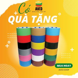 Combo 5 cuộn băng keo vải dán thảm, sàn, bạt, bao tải siêu chắc khổ 5cm có 8 màu 5cmx10m