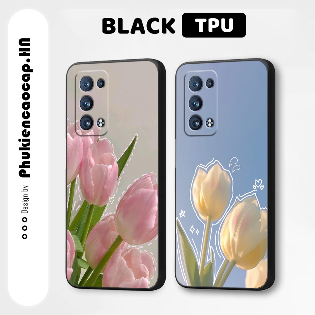 Ốp lưng Oppo Reno 6 Pro 5G / Reno6 Pro+ 5G / Reno6 Pro 5G - Ốp TPU cao cấp in hình hoa Tulip, thời t