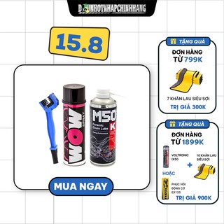 Combo vệ sinh, bảo dưỡng, bôi trơn sên nhập khẩu Wow Lube 71, Voltronic IX50 (M50 Ceramic) Không Văng + Bàn Chải