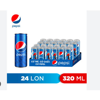 Thùng 24 lon nước ngọt có gaz pepsi