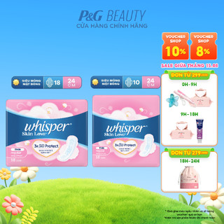 Băng Vệ Sinh Whisper Skinlove Mặt Bông Ngày 24cm