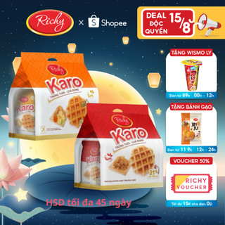 Combo 2 bịch bánh trứng tươi chà bông Karo Richy sợi thịt gà và phô mai hoàng kim 26g
