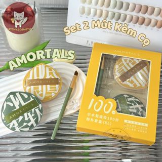 [AMORTALS] Bộ 2 Bông Mút AMORTALS Trang Điểm Tán Kem Nền Size XL Kèm Cọ, Dụng Cụ Trang Điểm Nền, Đánh Nền Chuyên Dụng