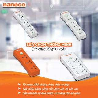  Ổ cắm điện chịu tải 5000W Nanoco - Có Rờ le bảo vệ quá tải màn che bảo vê chống cháy 