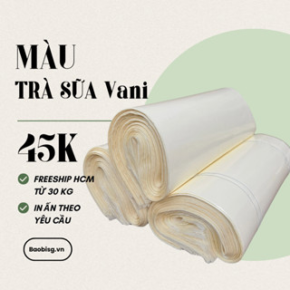 Túi Gói Hàng Niêm Phong Màu Trà Sữa Nhạt Be Kem vani Cao Cấp đu SIZE cuộn 1kg SỈ 30KG