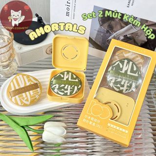 [AMORTALS] Bộ 2 Bông Mút AMORTALS Trang Điểm Tán Kem Nền Size XL Kèm Hộp Đựng, Dụng Cụ Trang Điểm, Đánh Nền Chuyên Dụng