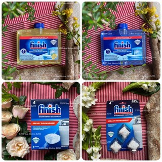 Dung dịch vệ sinh tẩy cặn máy Finish 250ml & Viên vệ sinh (dùng cho máy rửa chén bát)