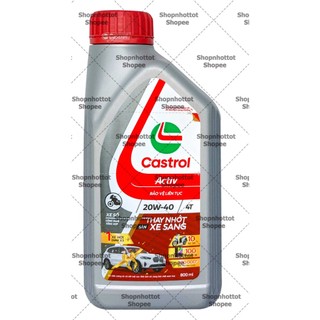 Dầu nhớt xe số cao cấp CASTROL ACTIV 20W40 800ml ( 0.8L ) thê hệ mới - Shopnhottot
