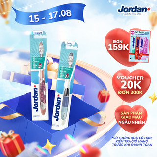 Combo 2 Bàn chải đánh răng Jordan Individual Clean, Lông mềm đan chéo