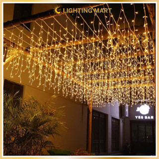 Dây đèn LED rèm 4M 6M 8M 12M thả mành 6 tấc sử dụng trang trí ngoài trời, trang trí noel, lễ tết