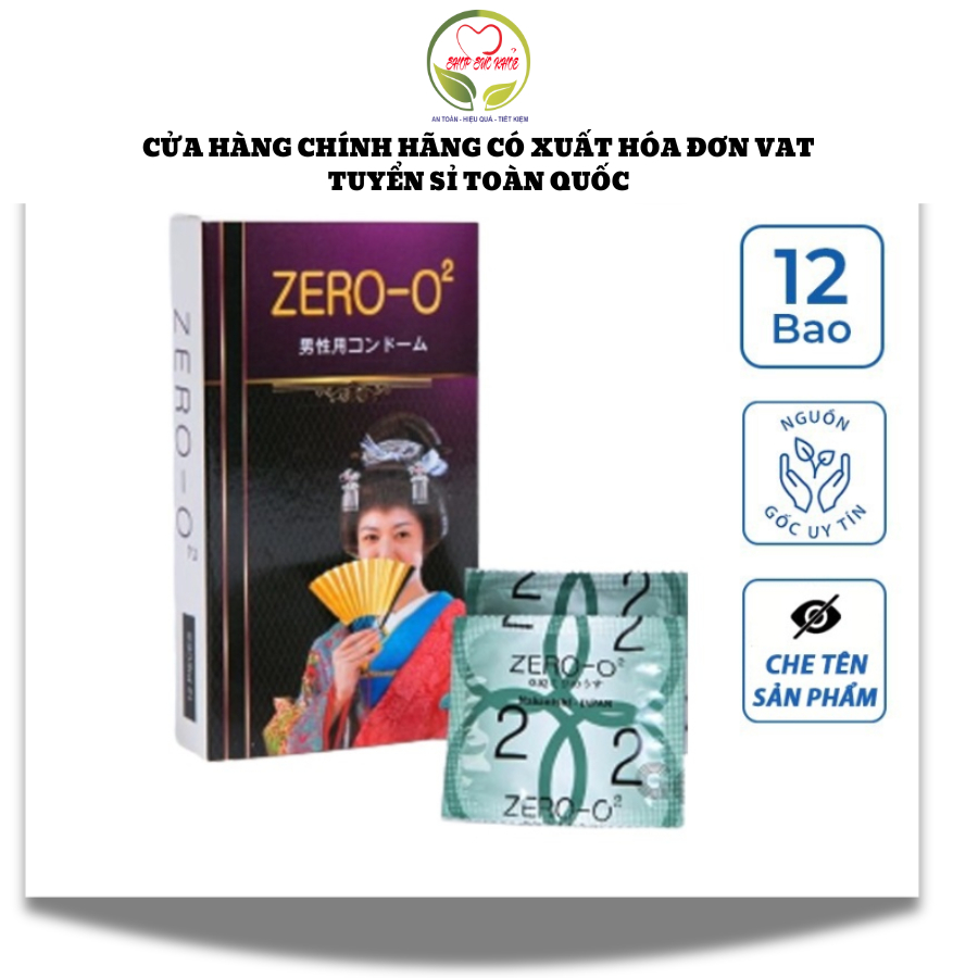 Bao cao su siêu mỏng trơn mượt mà, mướt mát đến từ Nhật Bản ZERO O2, Shop Sức Khoẻ 0982070701 Tuyển Sĩ Bao Cao Su Full