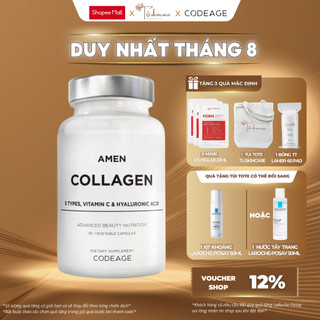 Viên uống bổ sung kết hợp collagen + vitamin c + hyaluronic acid codeage amen collagen + 90 viên