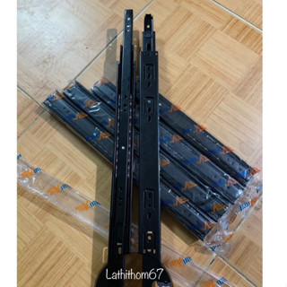  Bộ Ray trượt bi ngăn kéo tủ 3 tầng bản 3,5cm_dài 25-40cm  màu đen sơn tĩnh điện chống rỉ sét 