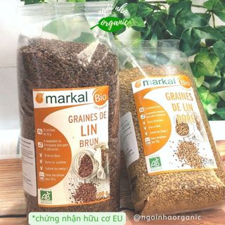 (hạt sống) Hạt lanh nâu/lanh vàng hữu cơ Markal/Probios - nhập khẩu chính ngạch