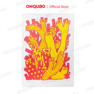 Tranh trang trí in Riso giấy mỹ thuật A4 - Where Fish Pee, Corals Grow A4 Riso Print
