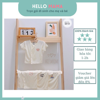 Áo thun cotton lạnh , peptit Hi-Mom-TRẮNG KEM-TAY NGẮN-HIMOM009- Hellomama *