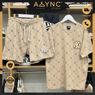 (Auth) Combo Áo Thun và Quần New Era x MLB NY Yankees Monogram Nâu | CODE: 19500199 - 19500182 - Async Studio
