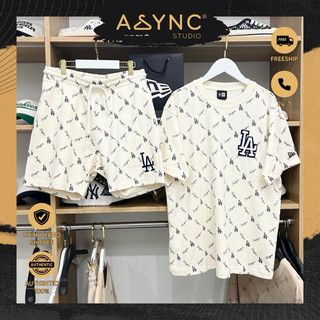 (Auth) Combo Áo Thun và Quần New Era x MLB LA Dodgers Monogram Kem | CODE: 18500201 - 13573975 - Async Studio