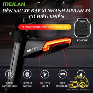 Đèn hậu - Đèn sau xi nhan cao cấp xe đạp có điều khiển MEILAN X5