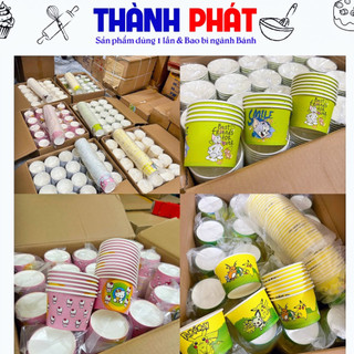 100 Ly kem giấy cốc cừu 240ml đựng kem , ly kem khói - ly đựng bông lan trứng muối mini - Ly giấy in nhiều màu 240ml
