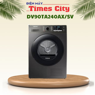 Máy sấy bơm nhiệt Samsung Inverter 9 kg DV90TA240AX/SV / DV90TA240AE/SV xám đen và trắng