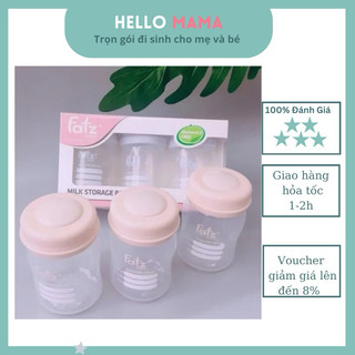Bộ 3 bình trữ sữa 150 ml Fatzbaby - dùng trữ sữa , tiết kiệm chi phí cho mẹ, dễ dàng cho sữa vào bình-Hellomama