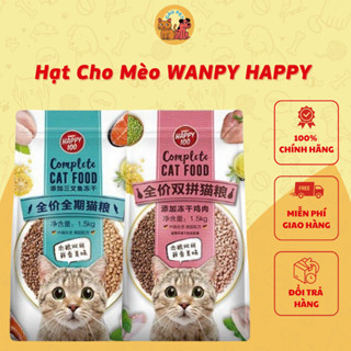 [HỎA TỐC-5KG] Hạt Wanpy Happy 100 dành cho mèo, Thức ăn hạt khô dành cho mèo, Dinh Dưỡng Dành Cho Mèo Gầy Kén Ăn