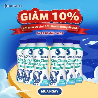 Sữa chua uống thanh trùng Lothamilk có đường chai 880ml