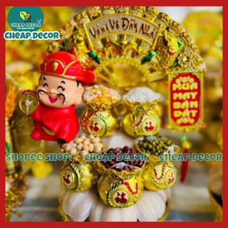 Tháp tỏi Thần Tài- túi ngũ đậu vàng chiêu tài Lộc
