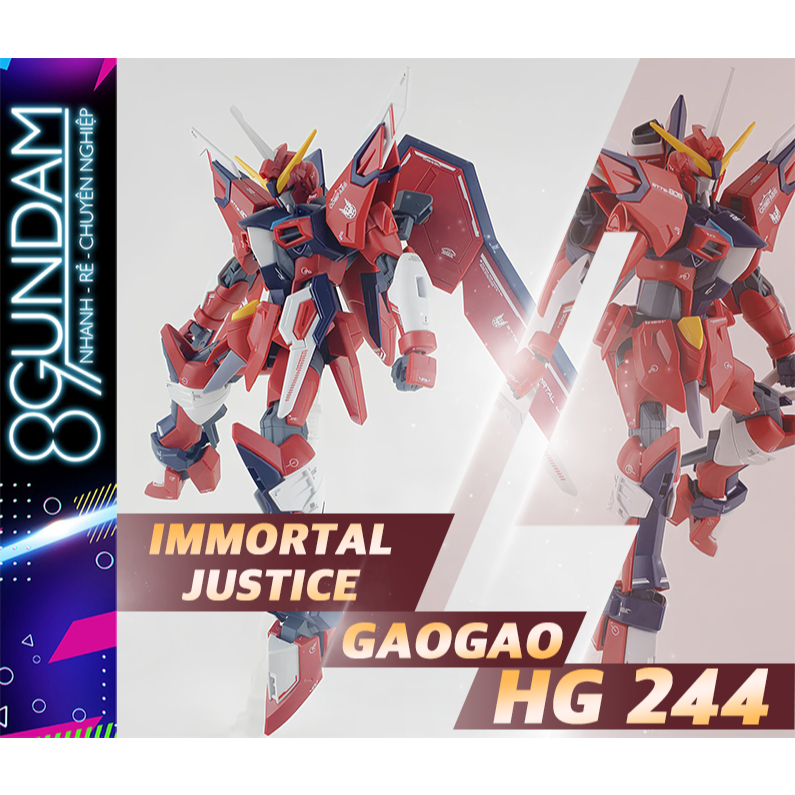 [CÓ SẴN] Mô Hình Lắp Ráp HG 244 Immortal Justice Fighter (tặng kèm base)