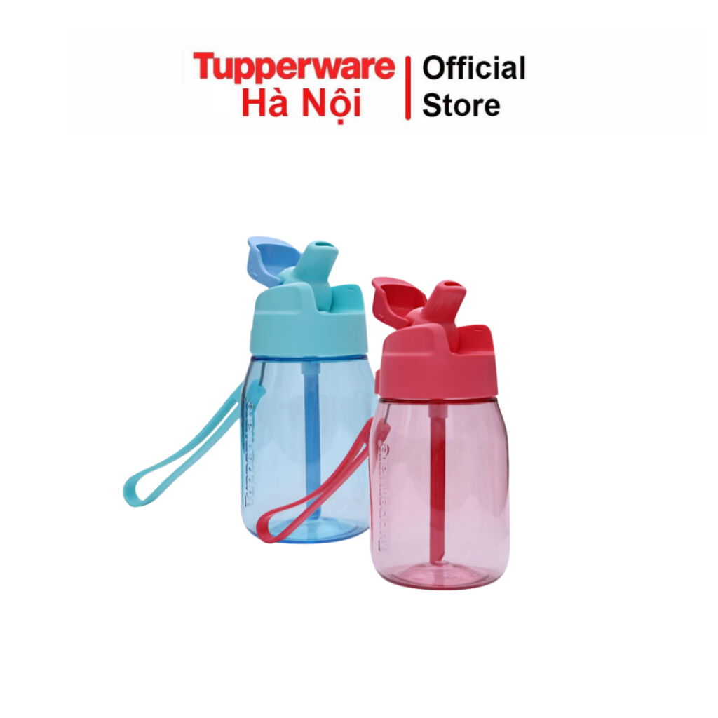 Bình Nước Mini Lohas with Straw 350ml Tupperware có ống hút - nhựa nguyên sinh chính hãng