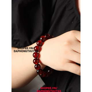 vòng tay đá garnet vip đẹp mịn có kiểm định 8a chuẩn đậm