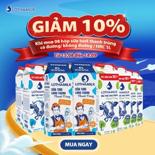 Sữa tươi thanh trùng Lothamilk hộp 1L