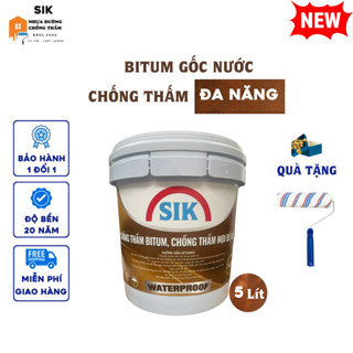 Nhựa Đường Chống Thấm Đa Năng SIK , Màng Chống Thấm Lỏng Gốc Nước Độ Đàn Hồi Cao 5Lít