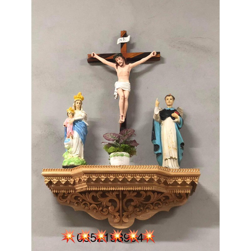 bàn thờ thiên chúa 90cm gỗ pơmu