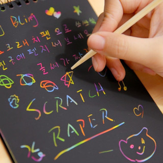 Set 4 quyển Sổ vẽ than tre,  kèm bút tre
