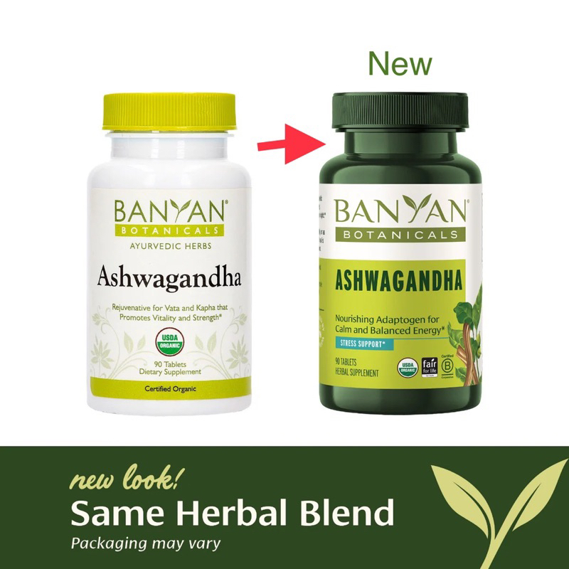 Banyan Botanicals Ashwagandha tablets -  Viên nén Ashwagandha Hỗ trợ làm dịu tâm trí và thúc đẩy giấ