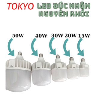 [TẶNG BÚT THỬ ĐIỆN]- Bóng đèn Led trụ Tokyo 50W CAO CẤP- ĐÚC NHÔM NGUYÊN KHỐI