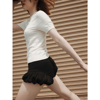 COCO SIN - Quần Thun Đen Phối Tơ Xốp